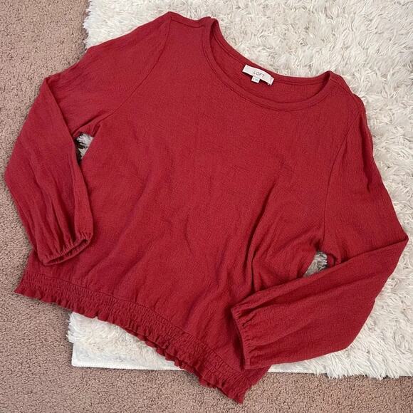 Loft Long Sleeve Rust Red Colored Blouse Size XL - Picture 1 of 7